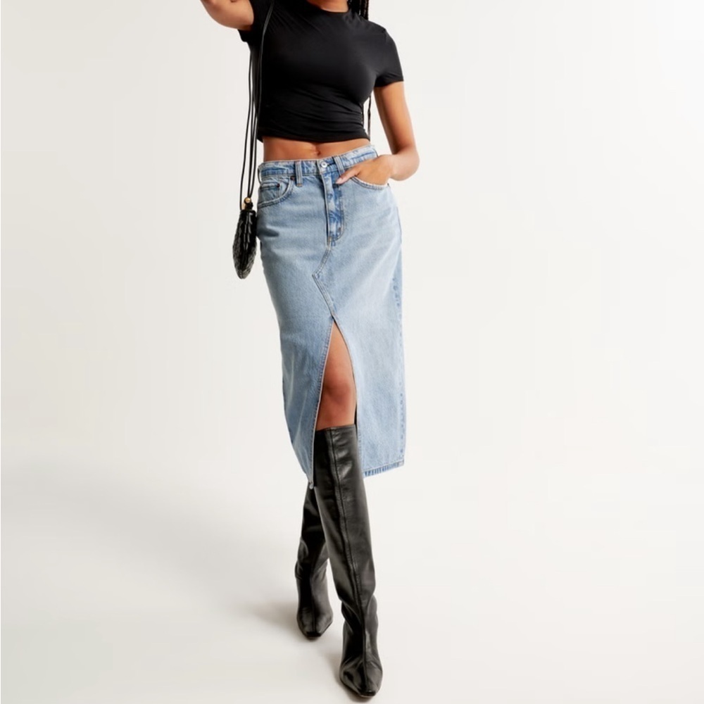 Abercrombie denim midi skirt